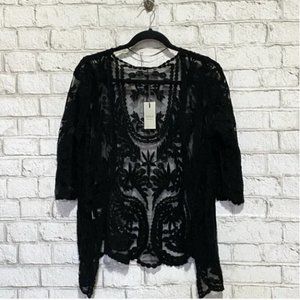 Only Women’s Lace Cardigan Black Size Small